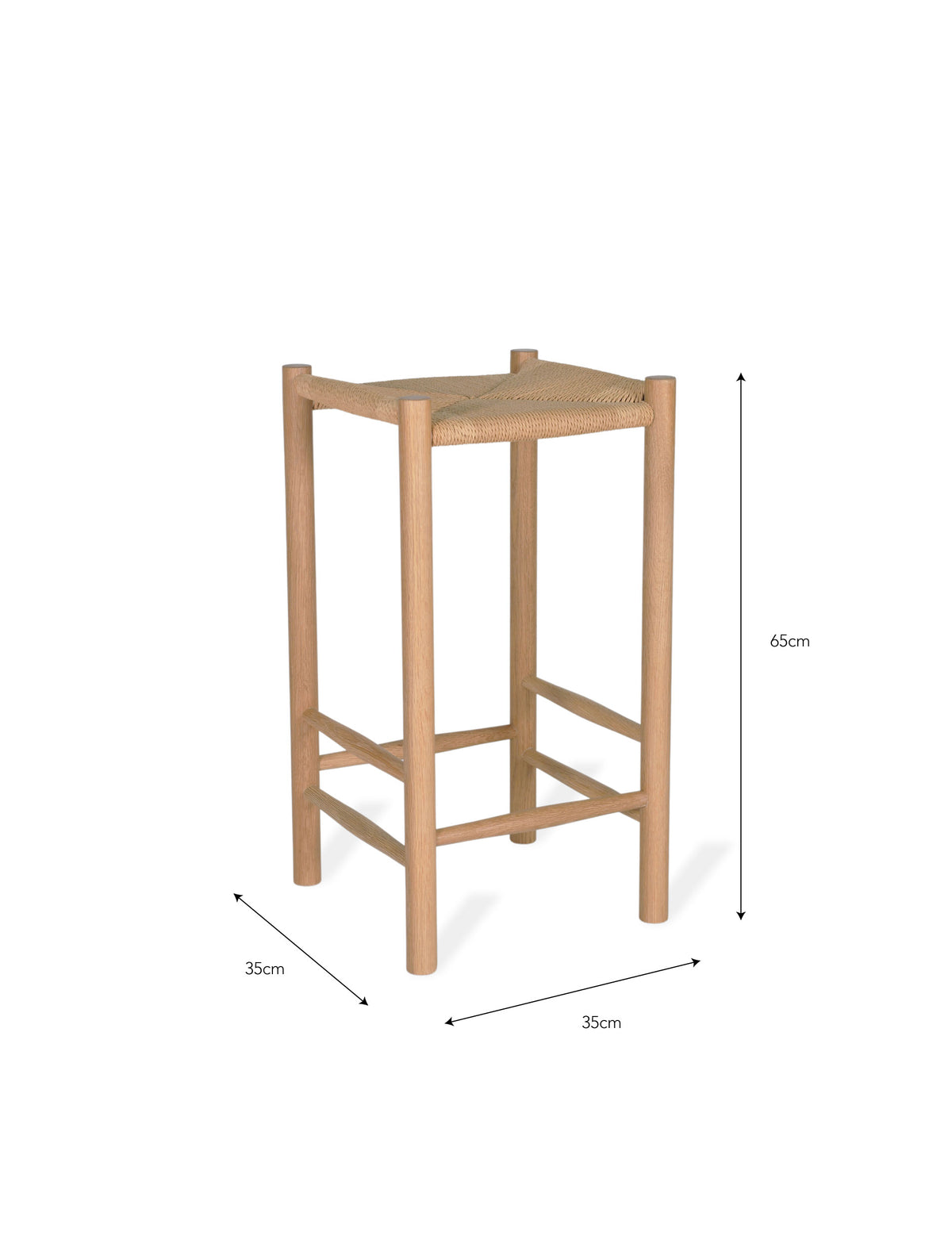 Garden Trading Longworth Bar Stool Oak Wood, Natural