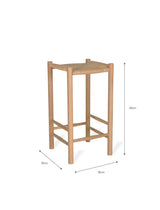 Garden Trading Longworth Bar Stool Oak Wood, Natural