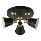 Dar Fry 3 Light Round Spotlight Black and Rose Gold –  from Amos Lighting + Home