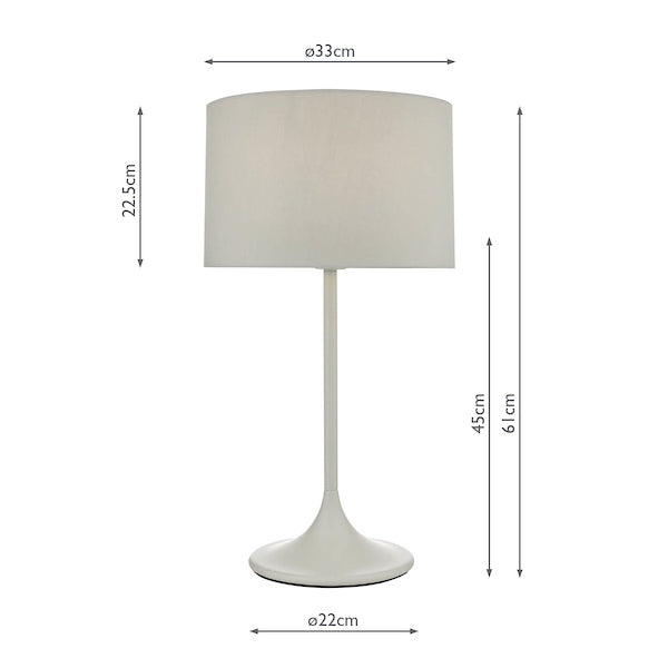 Dar Funchal Table Lamp Grey with Shade –  from Amos Lighting + Home