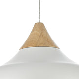 Dar Gaucho Small Pendant Matt White & Wood –  from Amos Lighting + Home