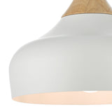 Dar Gaucho Small Pendant Matt White & Wood –  from Amos Lighting + Home