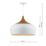 Dar Gaucho Large Pendant Gloss White & Wood –  from Amos Lighting + Home