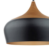 Dar Gaucho Large Pendant Matt Black & Wood –  from Amos Lighting + Home