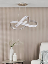Dar Gavino Pendant Brushed Silver LED