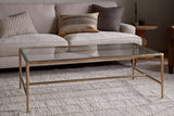 Nkuku Gilasi Cast Metal & Glass Coffee Table Antique Brass
