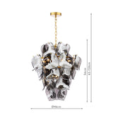 Dar Genoa 8 Light Pendant Chandelier Natural Brass and Smoked Glass