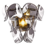Dar Genoa 3 Light Wall Light Natural Brass and Smoked Glass