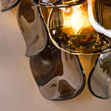 Dar Genoa 3 Light Wall Light Natural Brass and Smoked Glass