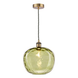 Dar George Pendant Antique Bronze with Green Dimple Glass