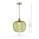 Dar George Pendant Antique Bronze with Green Dimple Glass