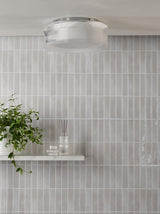 Dar Geryon 3 Light Bathroom Ceiling Light Polished Chrome and Ribbed Glass IP44