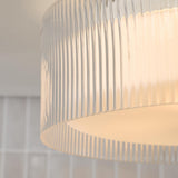 Dar Geryon 3 Light Bathroom Ceiling Light Polished Chrome and Ribbed Glass IP44