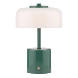Dar Gidget Rechargeable Table Lamp Green and Opal Glass LED