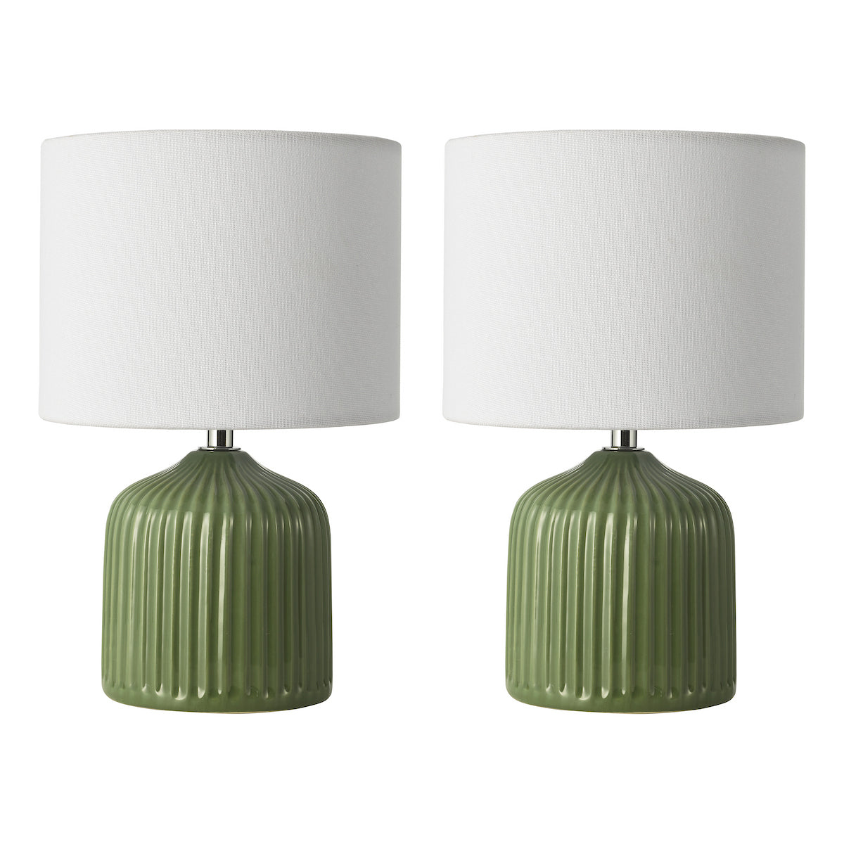 Dar Gigi Twin Pack Table Lamp Green With Shade