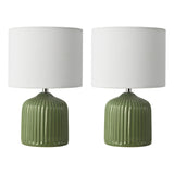 Dar Gigi Twin Pack Table Lamp Green With Shade