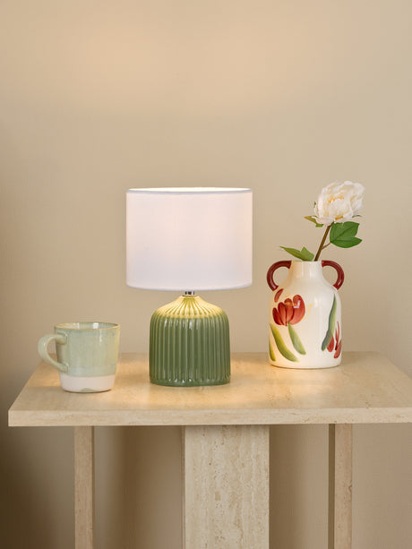 Dar Gigi Twin Pack Table Lamp Green With Shade