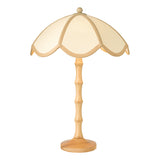 Dar Giuliana 2 Light Table Lamp Wood with Rattan Shade