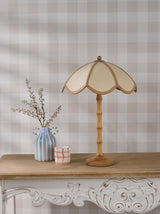 Dar Giuliana 2 Light Table Lamp Wood with Rattan Shade