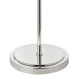 Dar Glynis Floor Lamp Polished Nickel and Smoked Ribbed Glass