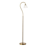 Dar Glynis Floor Lamp Antique Bronze and Ribbed Glass