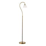 Dar Glynis Floor Lamp Antique Bronze and Ribbed Glass