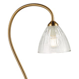 Dar Glynis Floor Lamp Antique Bronze and Ribbed Glass