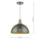 Dar Governor Pendant Antique Chrome Antique Brass –  from Amos Lighting + Home