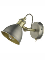 Dar Governor Single Spotlight Antique Chrome Antique Brass –  from Amos Lighting + Home