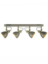 Dar Governor 4 Light Bar Spotlight Antique Chrome Antique Brass –  from Amos Lighting + Home