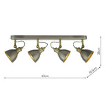 Dar Governor 4 Light Bar Spotlight Antique Chrome Antique Brass –  from Amos Lighting + Home