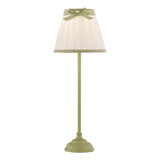 Dar Grace Table Lamp Matt Green With Pleated Shade and Green Trim