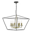 Dar Gretchen Cage Pendant Chandelier Matt Black & Polished Brass –  from Amos Lighting + Home