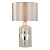 Dar Guru Table Lamp Dual Lit Silver Mirror With Shade