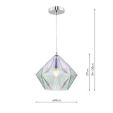 Dar Gaia Iridised Glass & Polished Chrome Pendant –  from Amos Lighting + Home