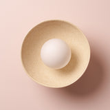 Studio Haran Small Dawn Wall Light in Ceramic and Oak