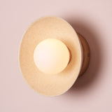 Studio Haran Small Dawn Wall Light in Ceramic and Oak