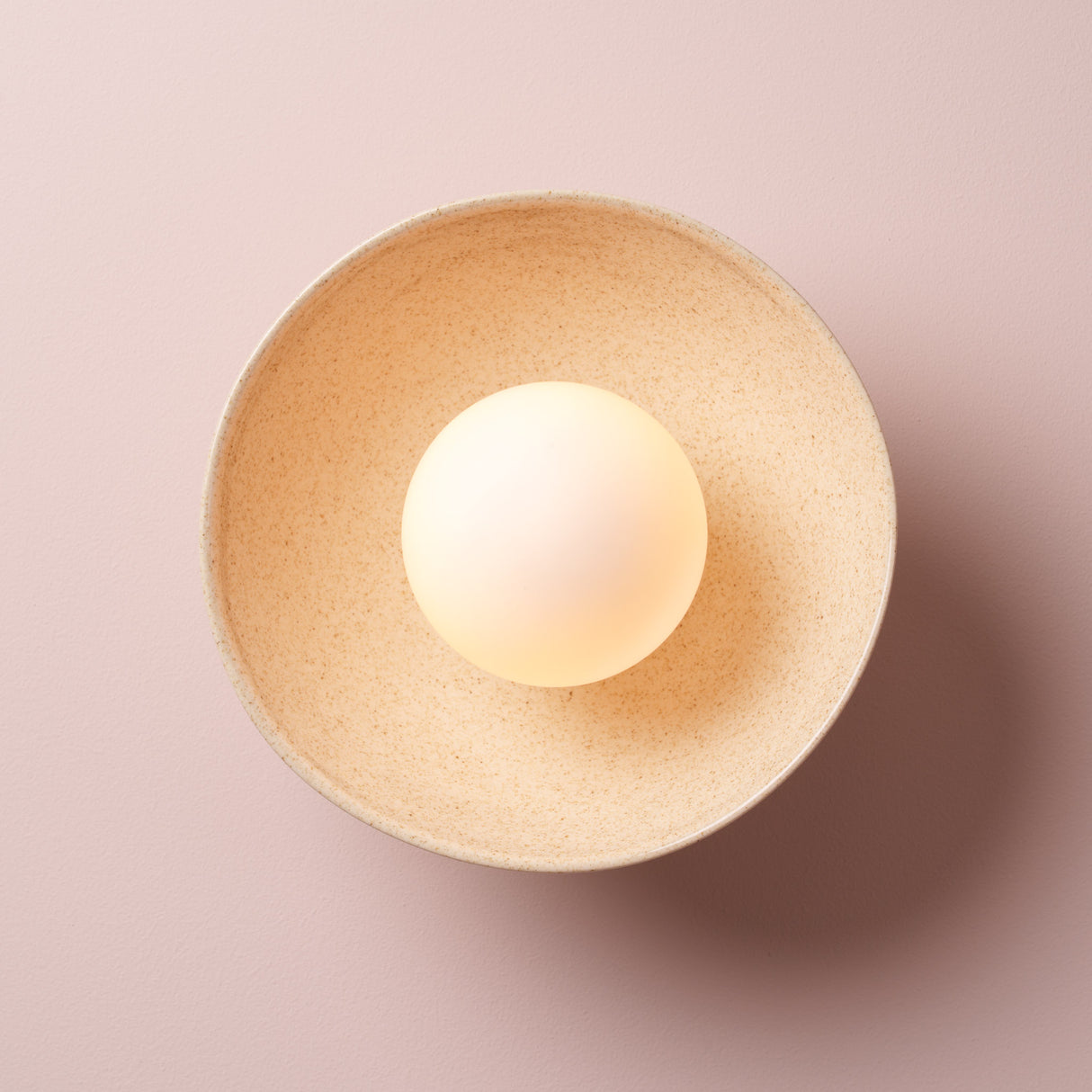 Studio Haran Small Dawn Wall Light in Ceramic and Oak