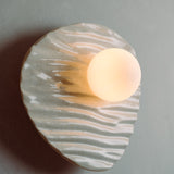 Studio Haran Towan Wall Light in Ceramic and Oak