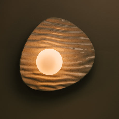 Studio Haran Towan Wall Light in Ceramic and Oak
