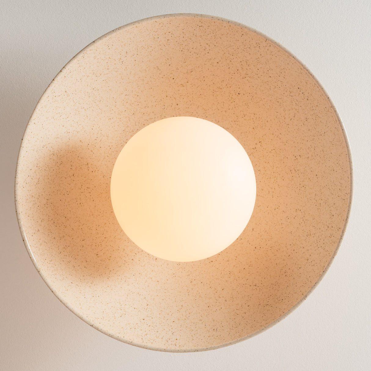 Studio Haran Dawn Flush Ceiling Light in Ceramic and Oak
