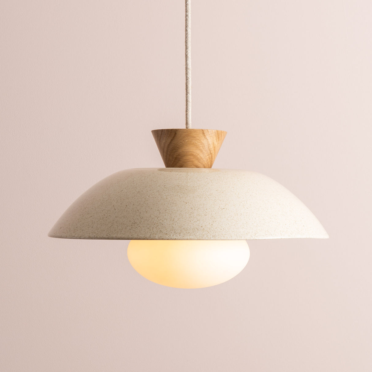 Studio Haran Dawn Pendant Light in Ceramic and Oak