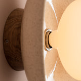 Studio Haran Dawn Flush Wall Light in Ceramic and Oak