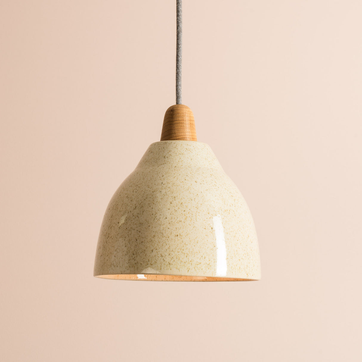 Studio Haran Element Pendant Light in Ceramic and Oak