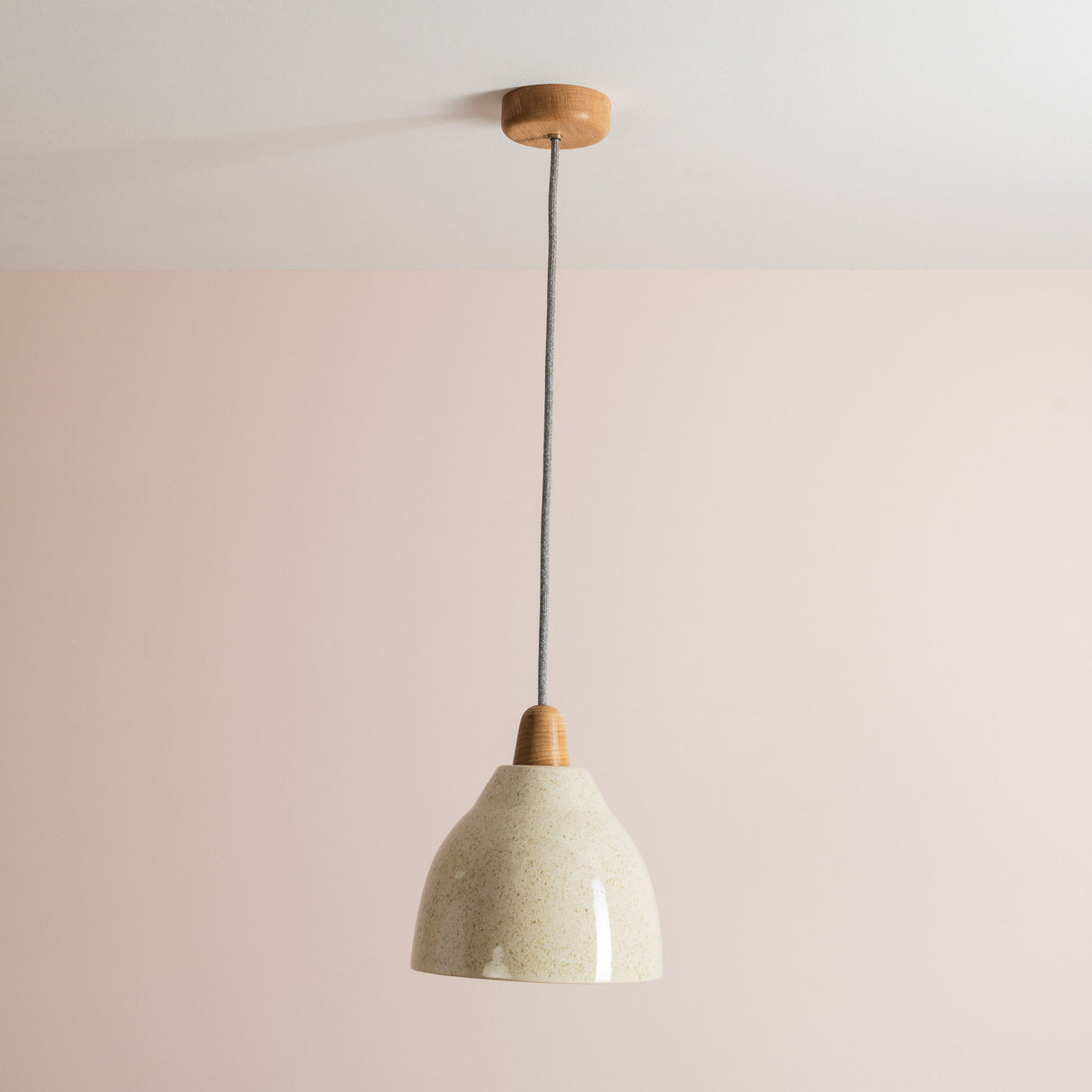 Studio Haran Element Pendant Light in Ceramic and Oak