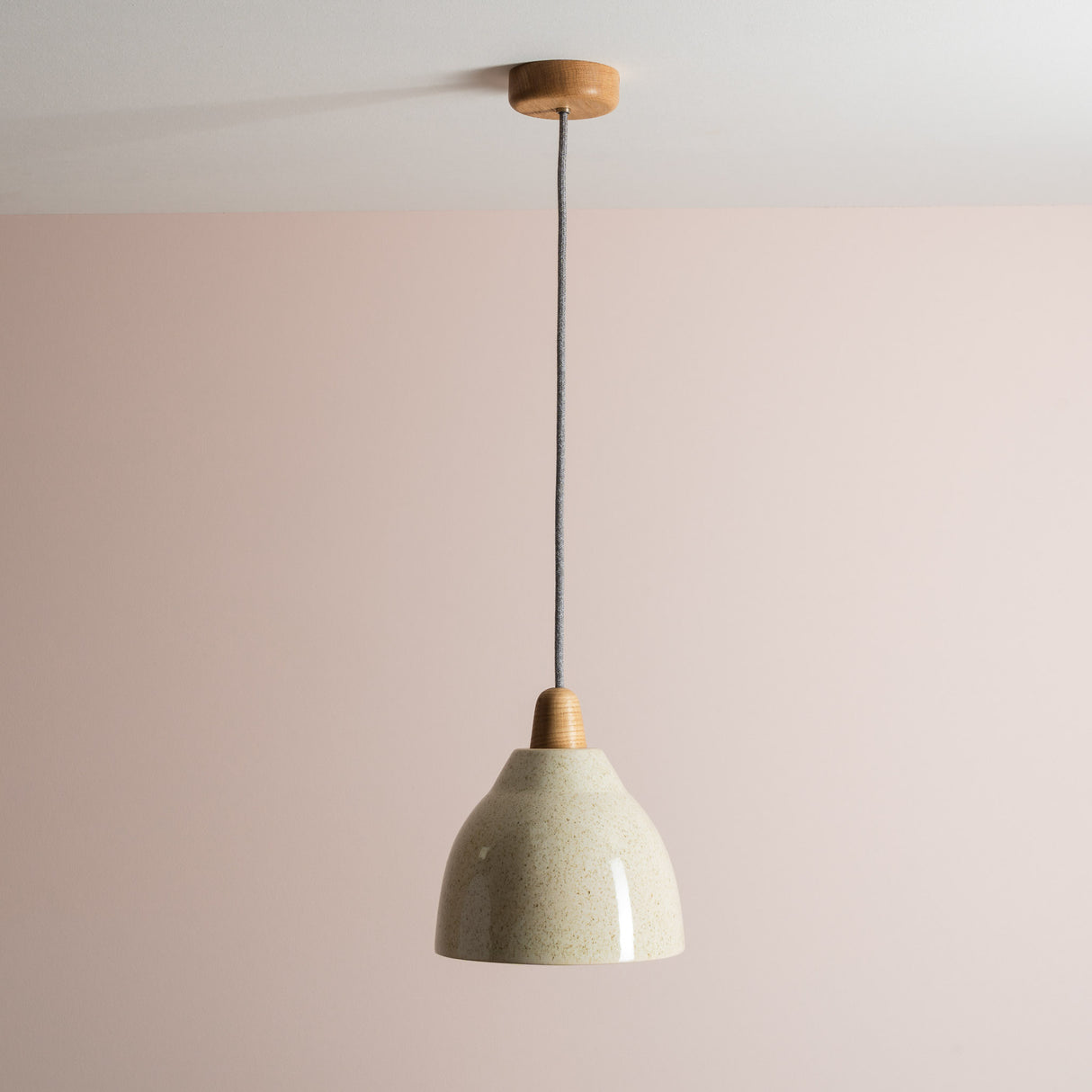 Studio Haran Element Pendant Light in Ceramic and Oak