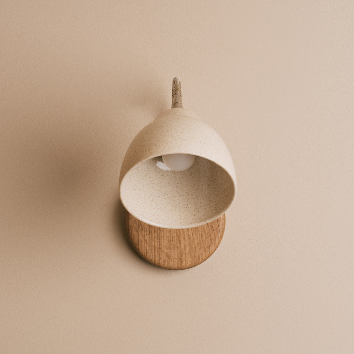 Studio Haran Flex Wall Light in Brass/Nickel, Ceramic and Oak