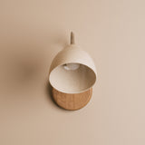 Studio Haran Flex Wall Light in Brass/Nickel, Ceramic and Oak