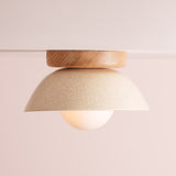 Studio Haran Small Dawn Ceiling Light in Ceramic and Oak