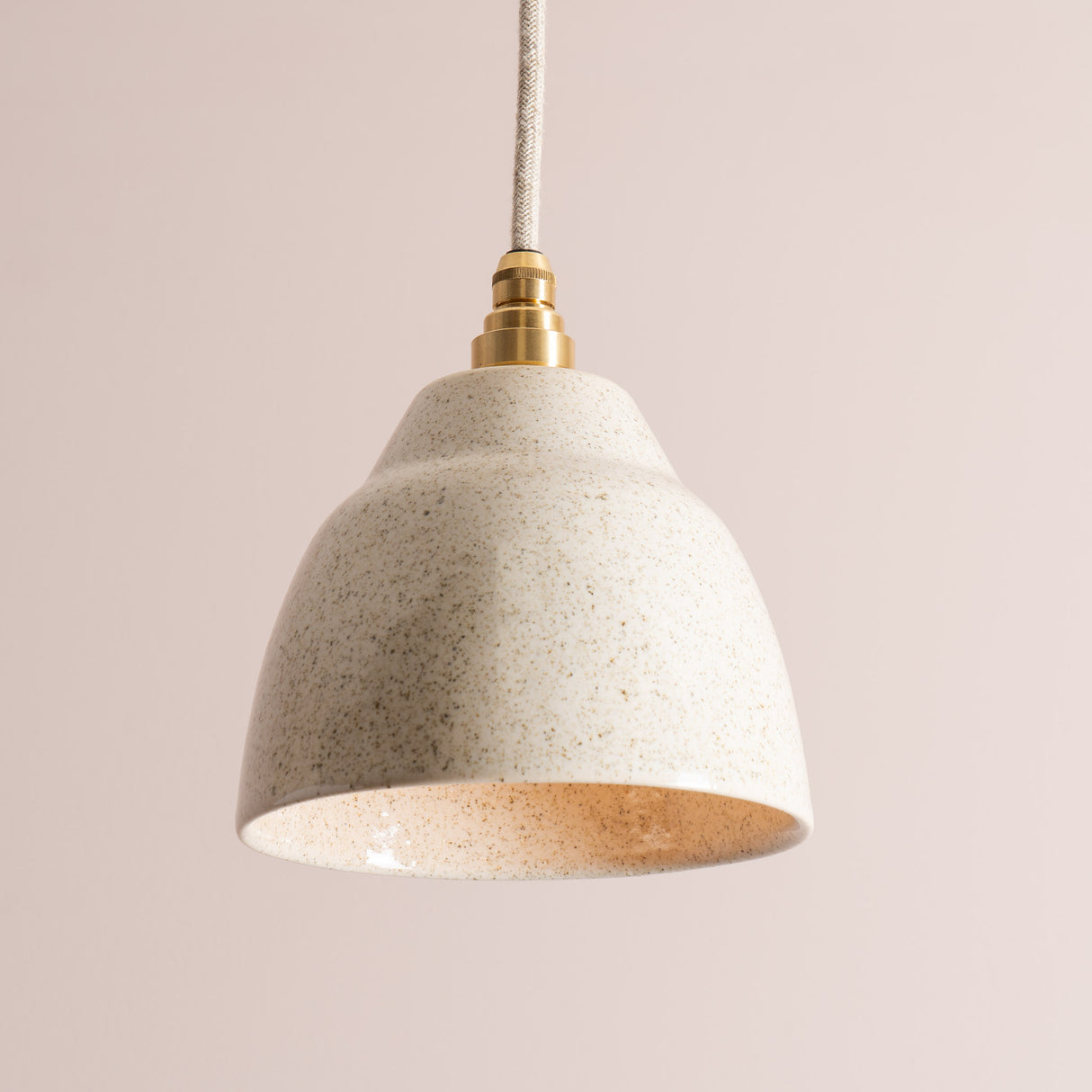 Studio Haran Small Element Pendant Light in Ceramic and Brass/Nickel